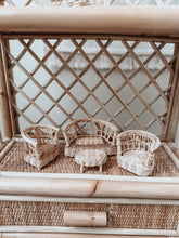 Load image into Gallery viewer, Rattan Dollhouse Furniture Set of 4
