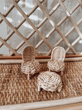 Load image into Gallery viewer, Rattan Dollhouse Furniture Set of 3
